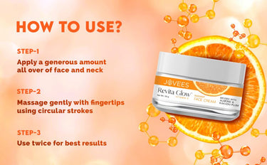 Jovees Herbal Revita Glow Vitamin C Cream Infused with Almond & Kakadu Plum | Reduces Dark Spots, Hyperpigmentation & Fine Line Apperances | For All Skin Type 50G